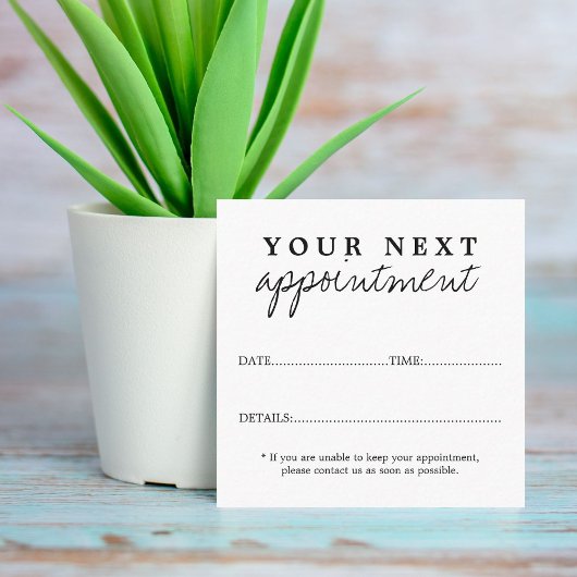 Carte De Rendez-vous Simple élégant salon de beauté noir blanc