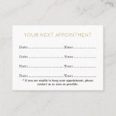 Carte De Rendez-vous Simple Elegant White Gold Beauty Salon (Devant)