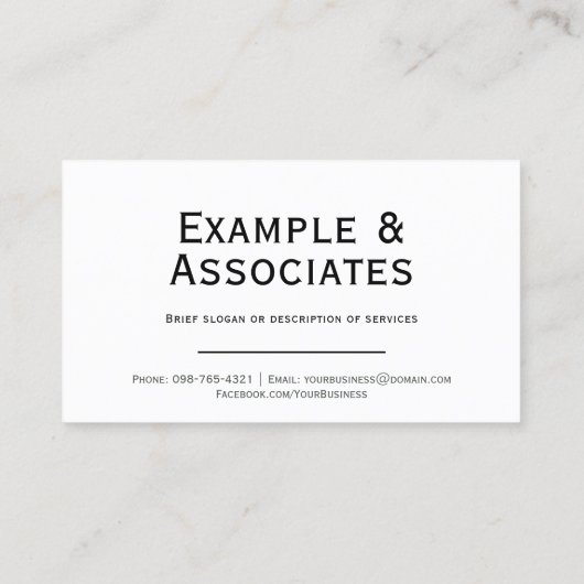 Carte de rendez-vous simple en blanc clair (Dos)