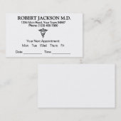 Carte de rendez-vous simple en noir et blanc (Devant / Derrière)