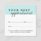 Carte de rendez-vous simple et élégante Bleu Bleu  (Devant)