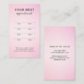Carte de rendez-vous simple et élégante de beauté  (Devant / Derrière)