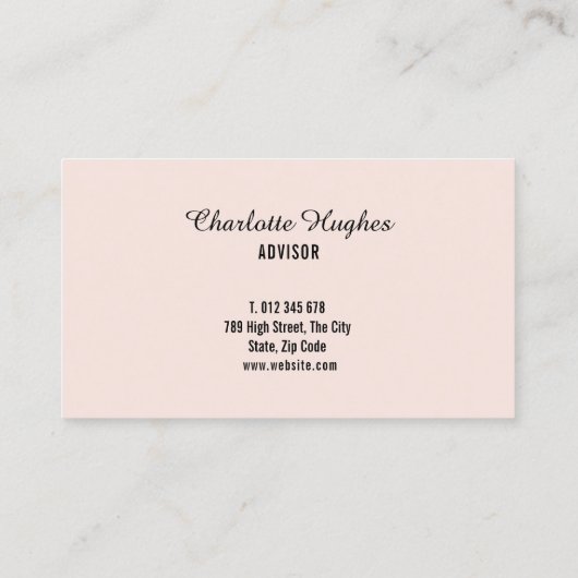 Carte de rendez-vous simple et élégante de script  (Dos)