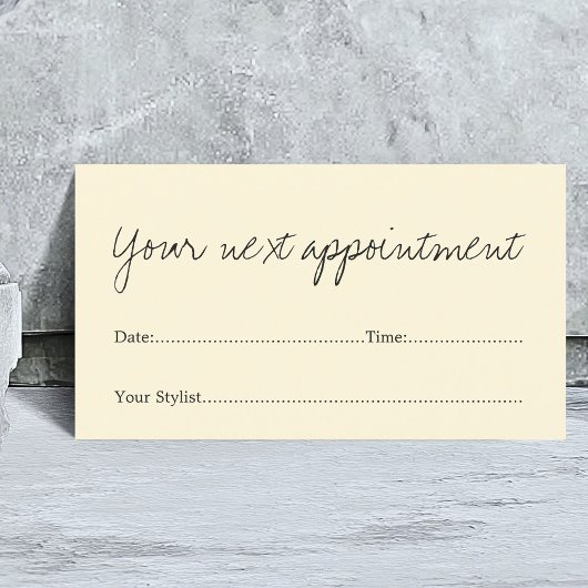 Carte de rendez-vous simple et élégante du salon d