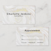 Carte de rendez-vous simple et élégante en marbre (Devant / Derrière)