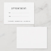 Carte de rendez-vous simple et élégante en noir et (Devant / Derrière)
