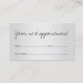 Carte de rendez-vous simple et élégante Faux Silve (Devant)