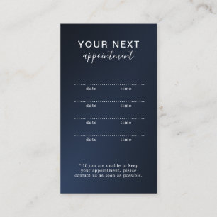 Carte de rendez-vous simple et élégante Marine Ble