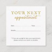 Carte de rendez-vous simple et élégante White Gold (Devant)