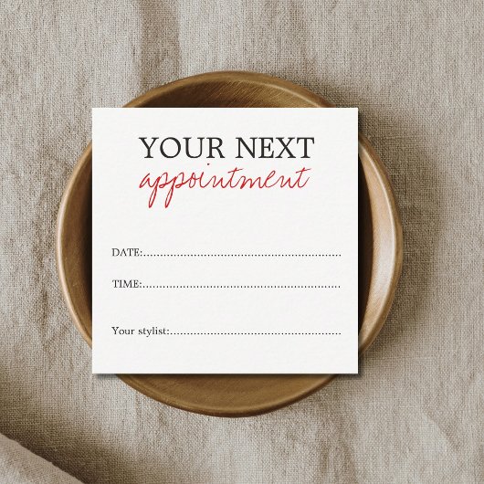 Carte de rendez-vous simple et élégante White Red