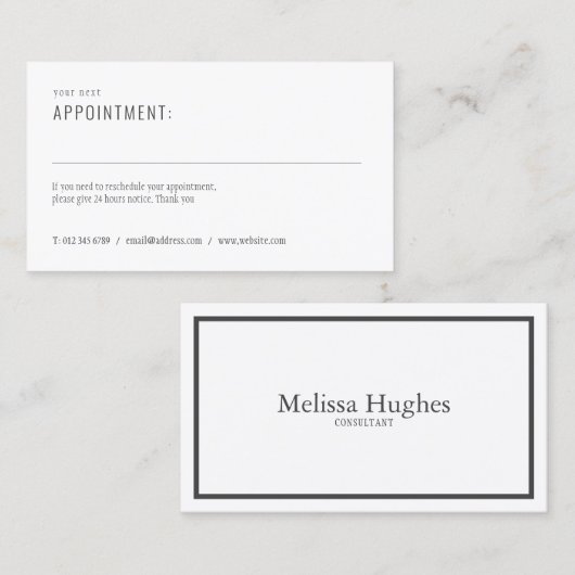 Carte de rendez-vous simple et moderne (Devant / Derrière)