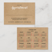 Carte de rendez-vous simple et moderne Kraft Calen (Devant / Derrière)