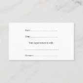 Carte de rendez-vous simple et personnalisable (Dos)