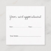 Carte de rendez-vous simple minimaliste pour salon (Devant)