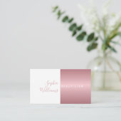 Carte de rendez-vous simple moderne or rose et bla (Debout devant)