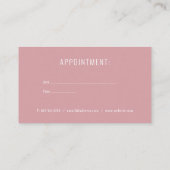 Carte de rendez-vous simple moderne or rose et bla (Dos)
