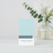 Carte De Rendez-vous Simple moderne pastel bleu géométrique (Debout devant)