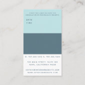Carte De Rendez-vous Simple moderne pastel bleu géométrique (Dos)