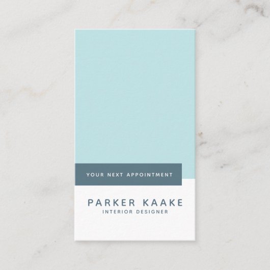 Carte De Rendez-vous Simple moderne pastel bleu géométrique (Devant)