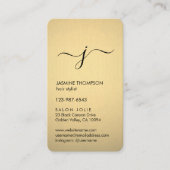 Carte De Rendez-vous Simple Monogramme Black & Faux Gold Foil Vertical (Devant)
