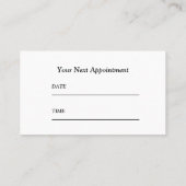 Carte de rendez-vous simple pour chiropracteur (Dos)
