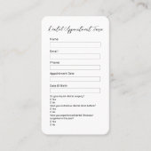 Carte de rendez-vous simple pour dentiste noir et (Devant)