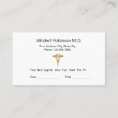 Carte de rendez-vous simple pour médecin (Devant)