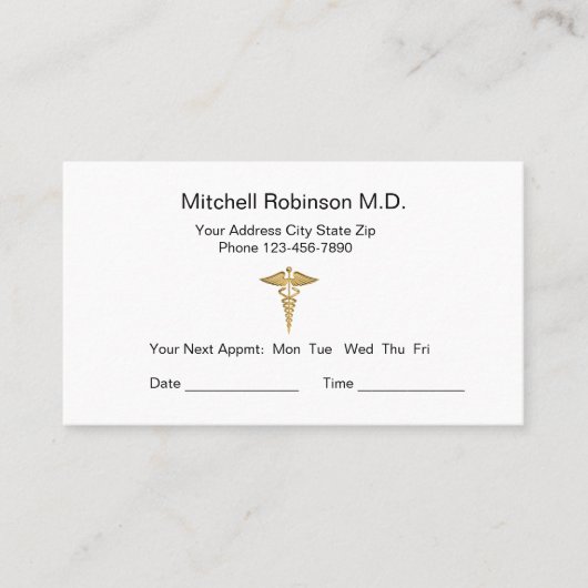 Carte de rendez-vous simple pour médecin (Devant)