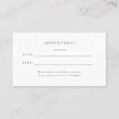 Carte de rendez-vous simple pour salon de coiffure (Dos)