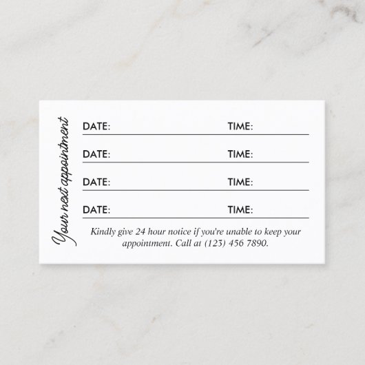 Carte De Rendez-vous Simple pratique QR Code Nomination multiple (Devant)