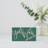 Carte De Rendez-vous Simple Rose Gold Turquoise Vert moderne Typographi (Debout devant)