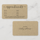 Carte de rendez-vous simple Script - Rustic Kraft (Devant / Derrière)