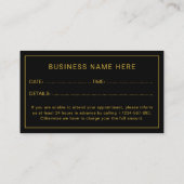 Carte De Rendez-vous Sleek Professional Appointment Card for Scheduling (Dos)