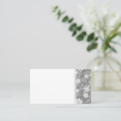 Carte De Rendez-vous Snowflakes blanc Luxueux gris élégant Noël (Debout devant)