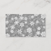 Carte De Rendez-vous Snowflakes blanc Luxueux gris élégant Noël (Dos)