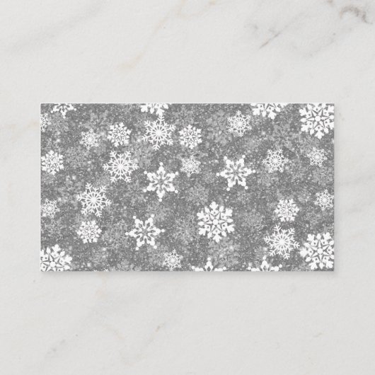 Carte De Rendez-vous Snowflakes blanc Luxueux gris élégant Noël (Dos)