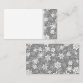 Carte De Rendez-vous Snowflakes blanc Luxueux gris élégant Noël (Devant / Derrière)