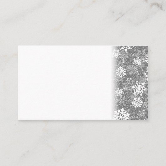 Carte De Rendez-vous Snowflakes blanc Luxueux gris élégant Noël (Devant)