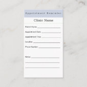 Carte De Rendez-vous Soft Blue Minimal Appointment Card (Devant)