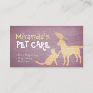 Carte De Rendez-vous Soins aux animaux de compagnie Purple & Gold Chien