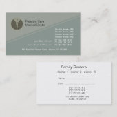 Carte De Rendez-vous Soins aux patients du bureau du médecin de (Devant / Derrière)