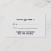 Carte De Rendez-vous Soins dentaires Dentist Silver Bleu Marine (Dos)