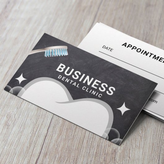 Carte De Rendez-vous Soins dentaires Dentist Tooth & Bubles Chalkboard 