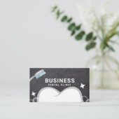 Carte De Rendez-vous Soins dentaires Dentist Tooth & Bubles Chalkboard  (Debout devant)