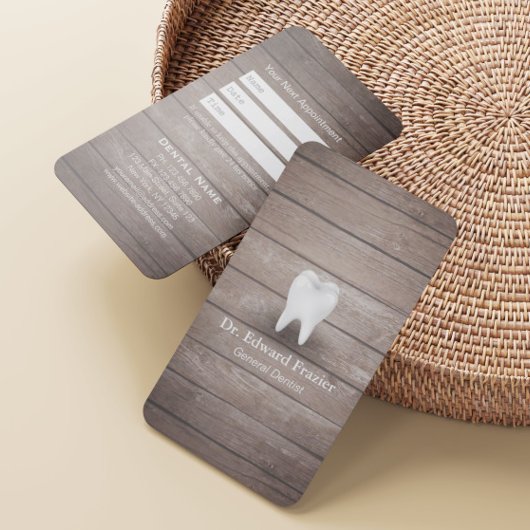 Carte De Rendez-vous Soins dentaires professionnels Dentiste Bois Nomin