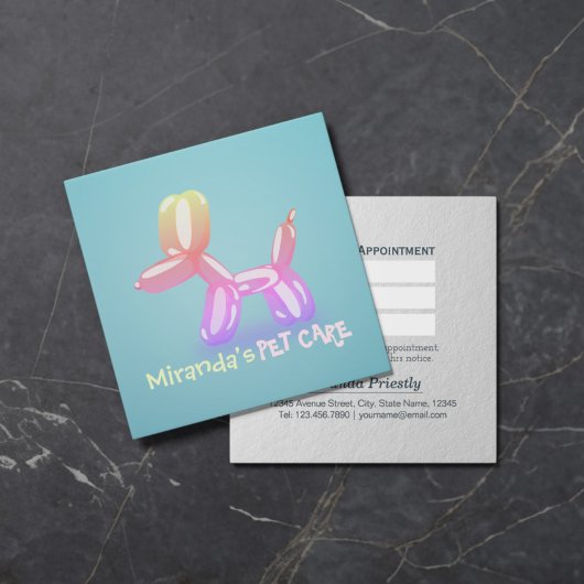 Carte De Rendez-vous Soins pour animaux de compagnie Gros assis Baignad