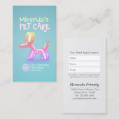 Carte De Rendez-vous Soins pour animaux de compagnie Gros assis Baignad (Devant / Derrière)