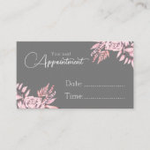 Carte de rendez-vous sophistiquée rose et fusain (Devant)