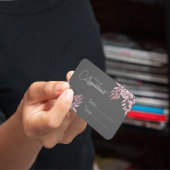 Carte de rendez-vous sophistiquée rose et fusain