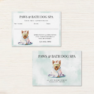 Carte De Rendez-vous SPA aquarelle pour chien adorable